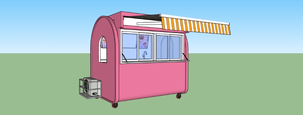 7ft ice cream food kiosk design